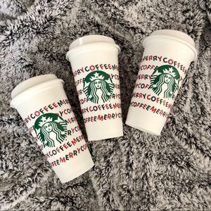 Set of 3! Starbucks Holiday Reusable Cups